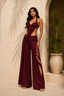 Wine Premium Lycra Cut-Out Co-Ord Set