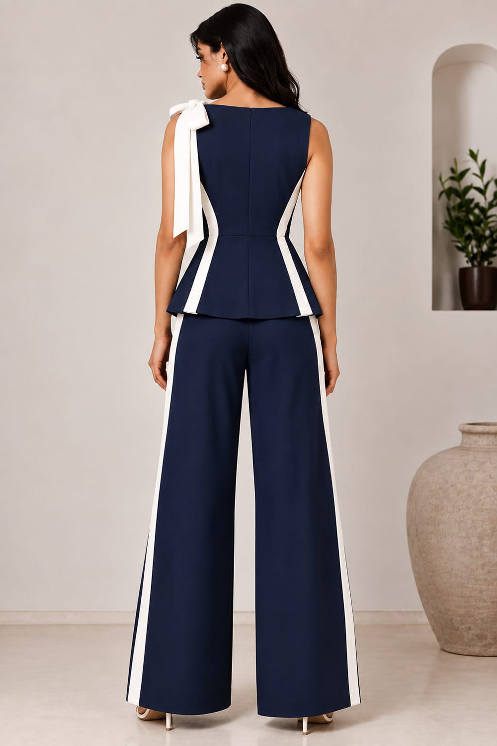 Future Cuts Navy Blue Arcelle Co-Ord Set Secondary image