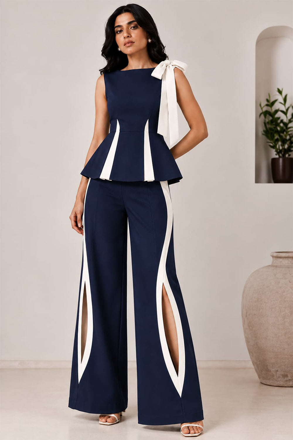 Future Cuts Navy Blue Arcelle Co-Ord Set Main image